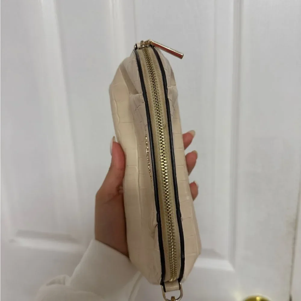Kate Spade Beige Croc-Embossed Wristlet